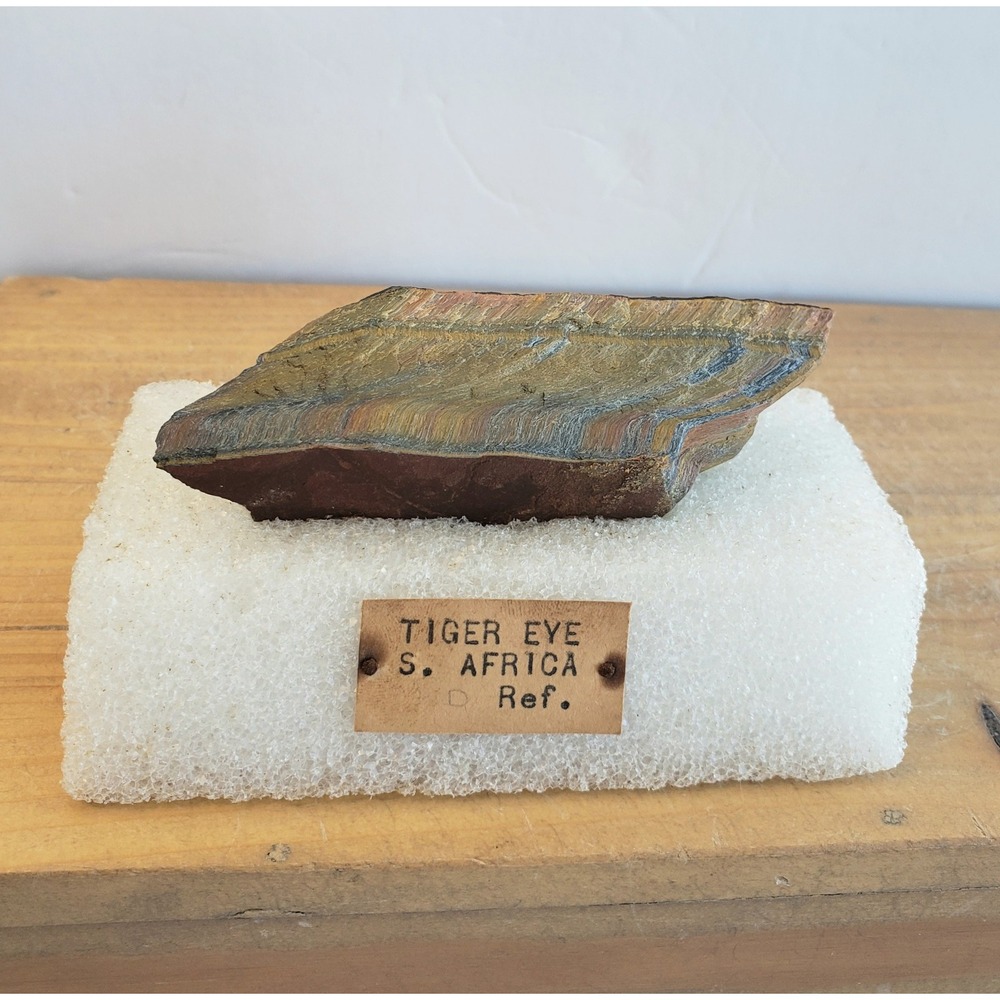 Tiger Eye Mineral Display Slab, South Africa, 96g Estate Specimen 3.5"